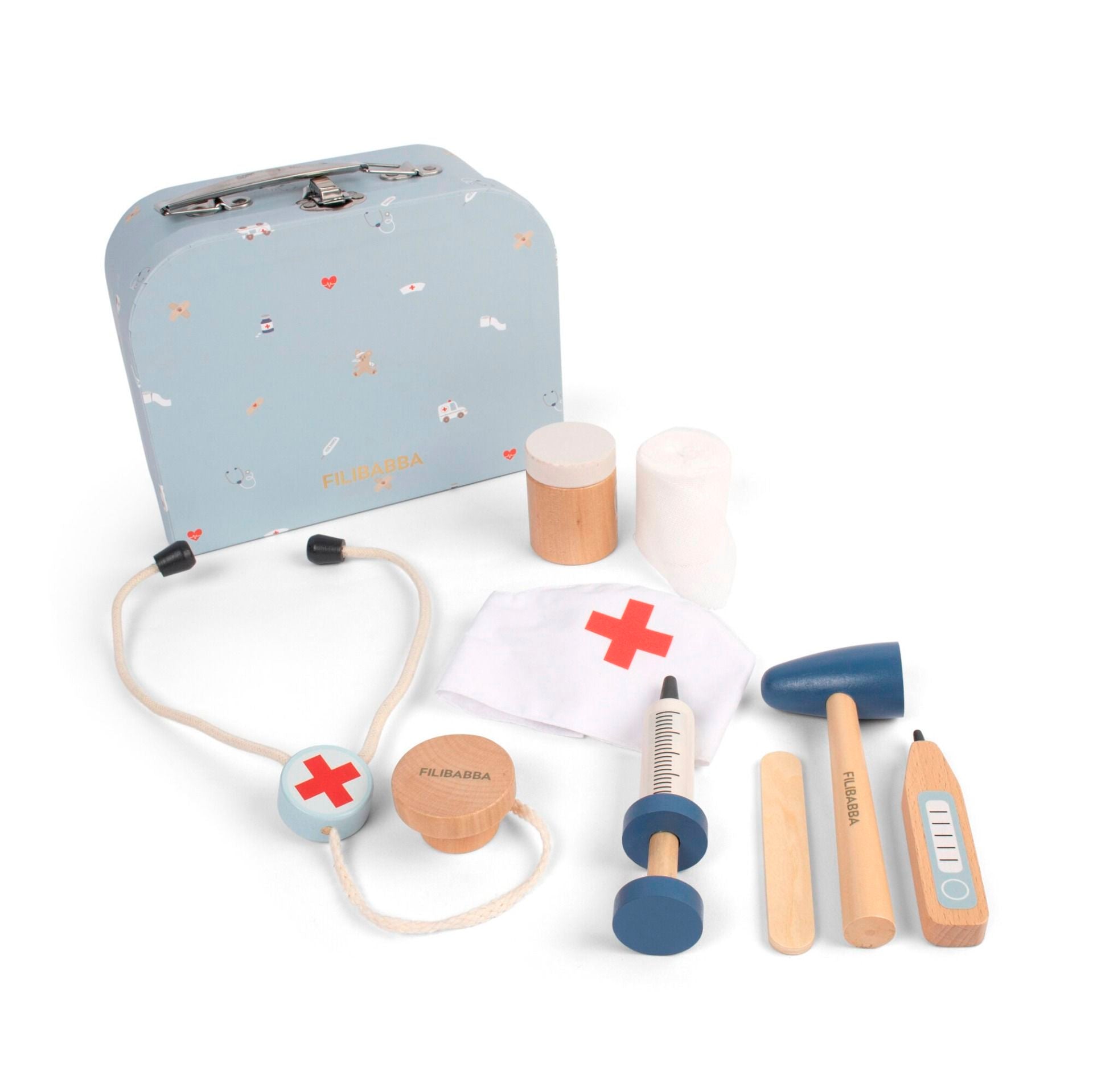 Valise jeu du petit docteur jouets en bois Filibabba
