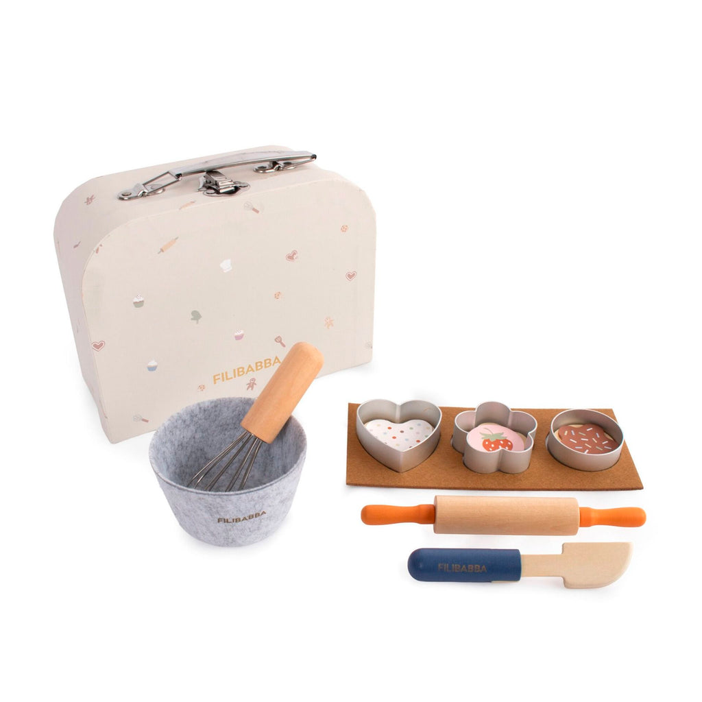 Valise jeu du petit patissier jouets en bois Filibabba