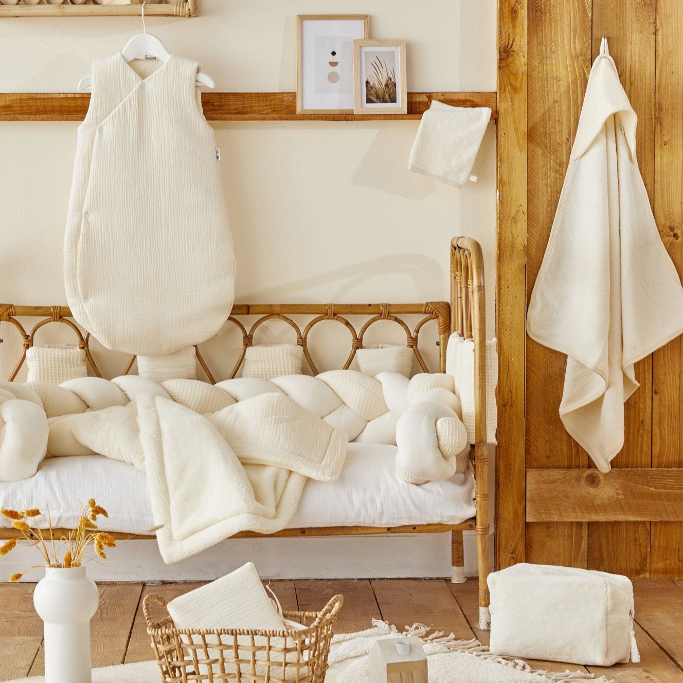 Peignoir de bain BB&CO soft bambou gaze coton lait