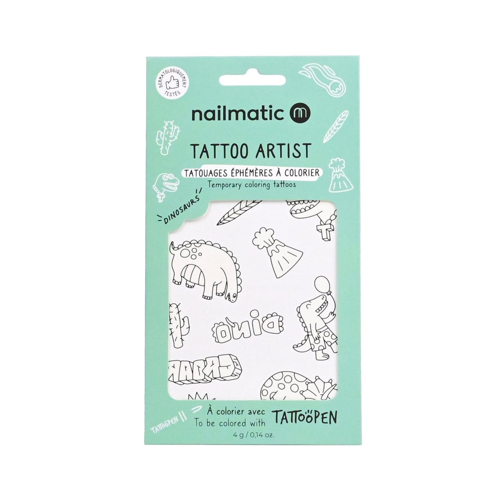 Tattoo Artist 12 Tatouages à colorier Nailmatic Dinosaures