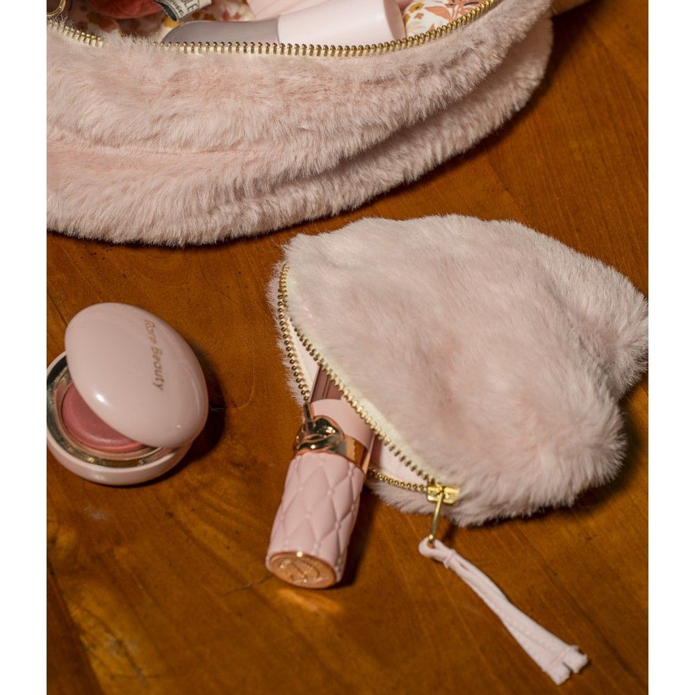 Mini trousse coeur fausse fourrure Poule House beige