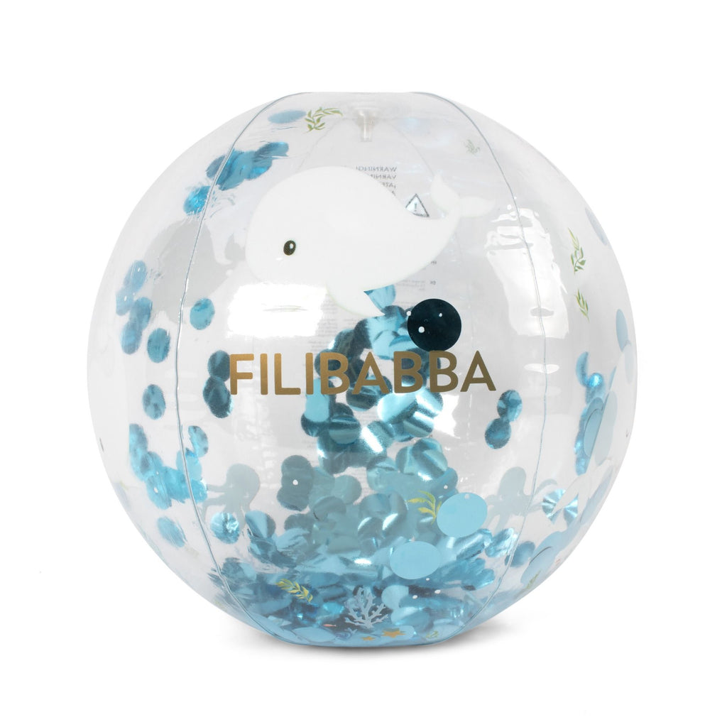 Ballon paillette gonflable Alfi Filibabba Baleine bleue