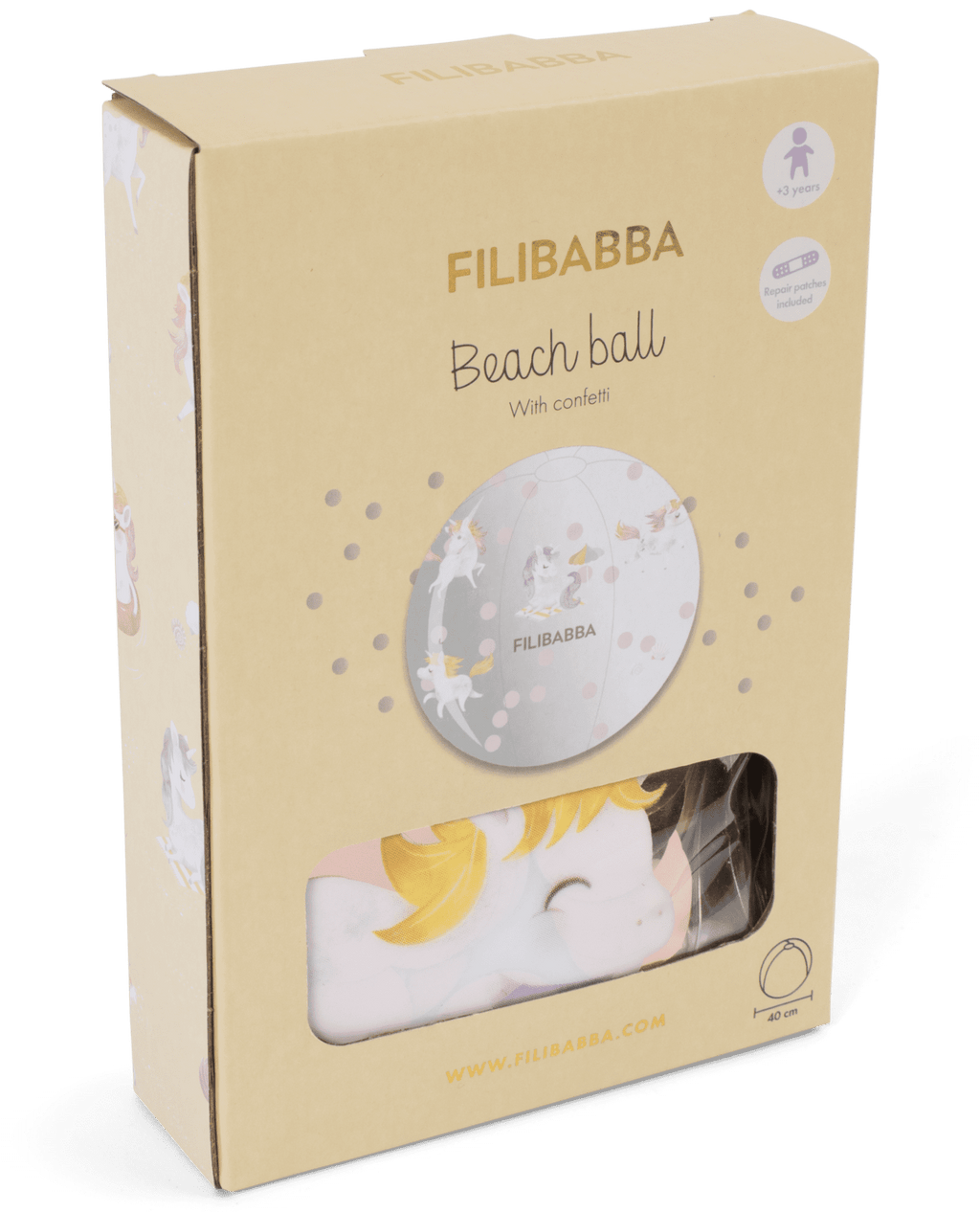 Ballon paillette gonflable Alfi Filibabba Licornes rose