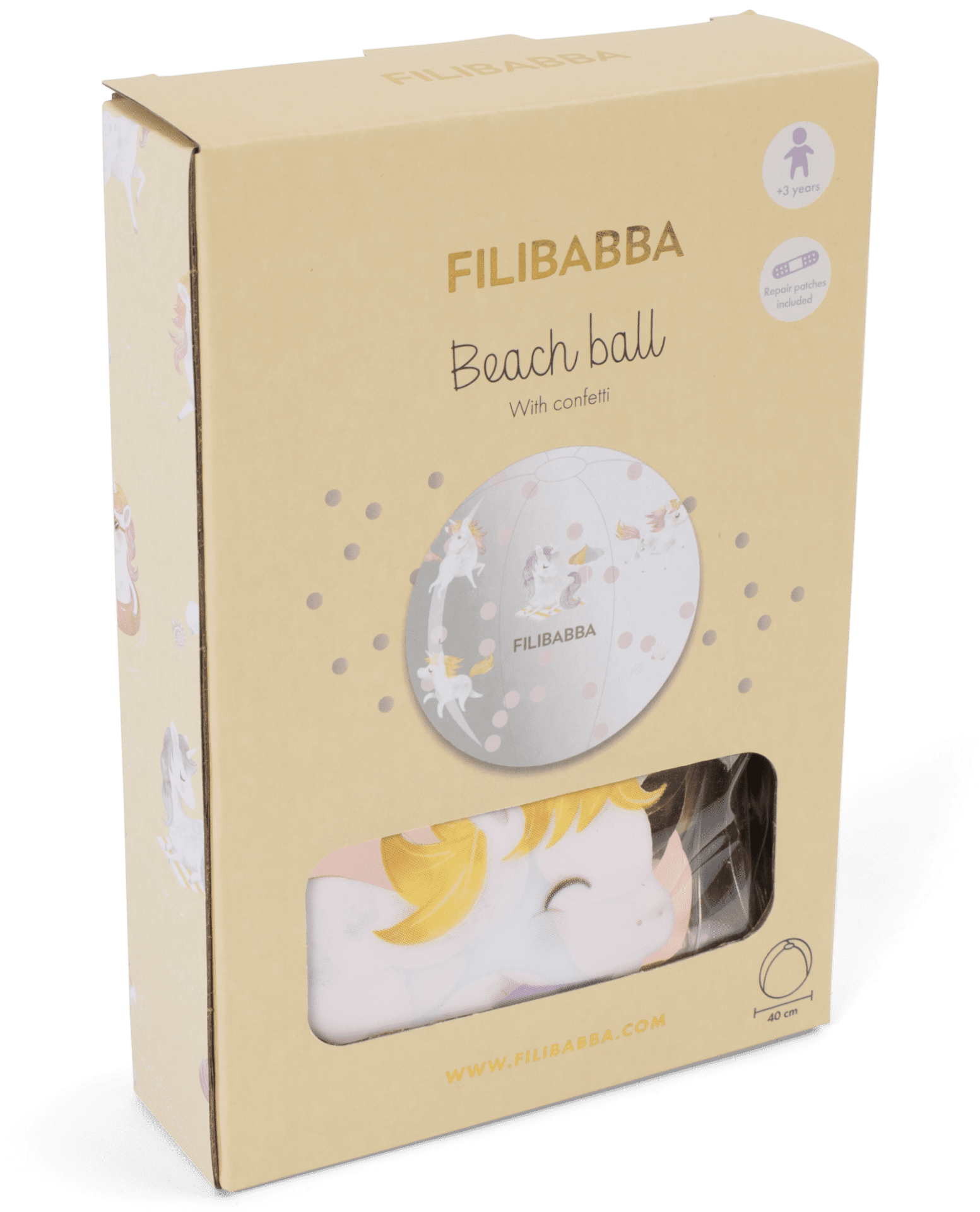 Ballon paillette gonflable Alfi Filibabba Licornes rose