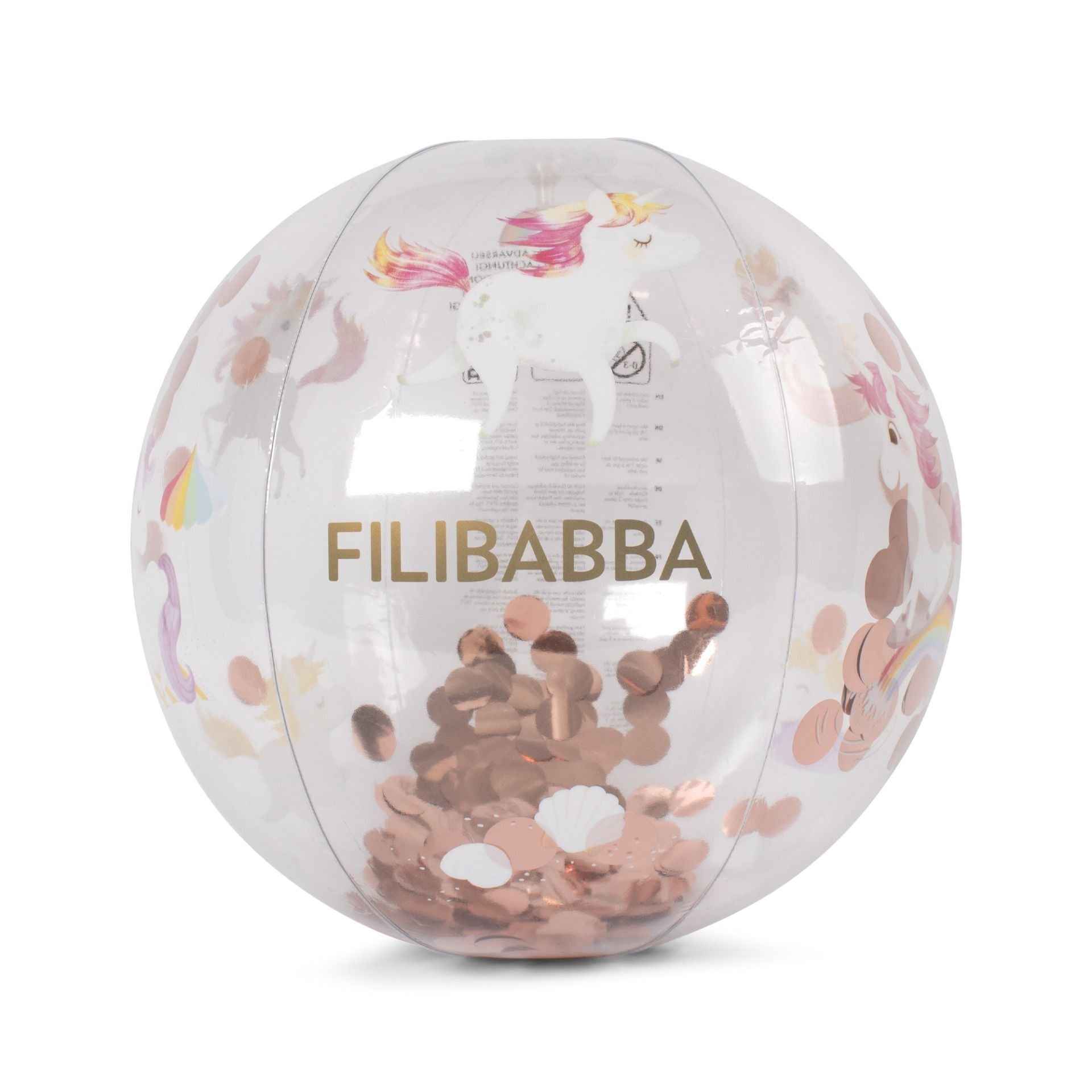 Ballon paillette gonflable Alfi Filibabba Licornes rose