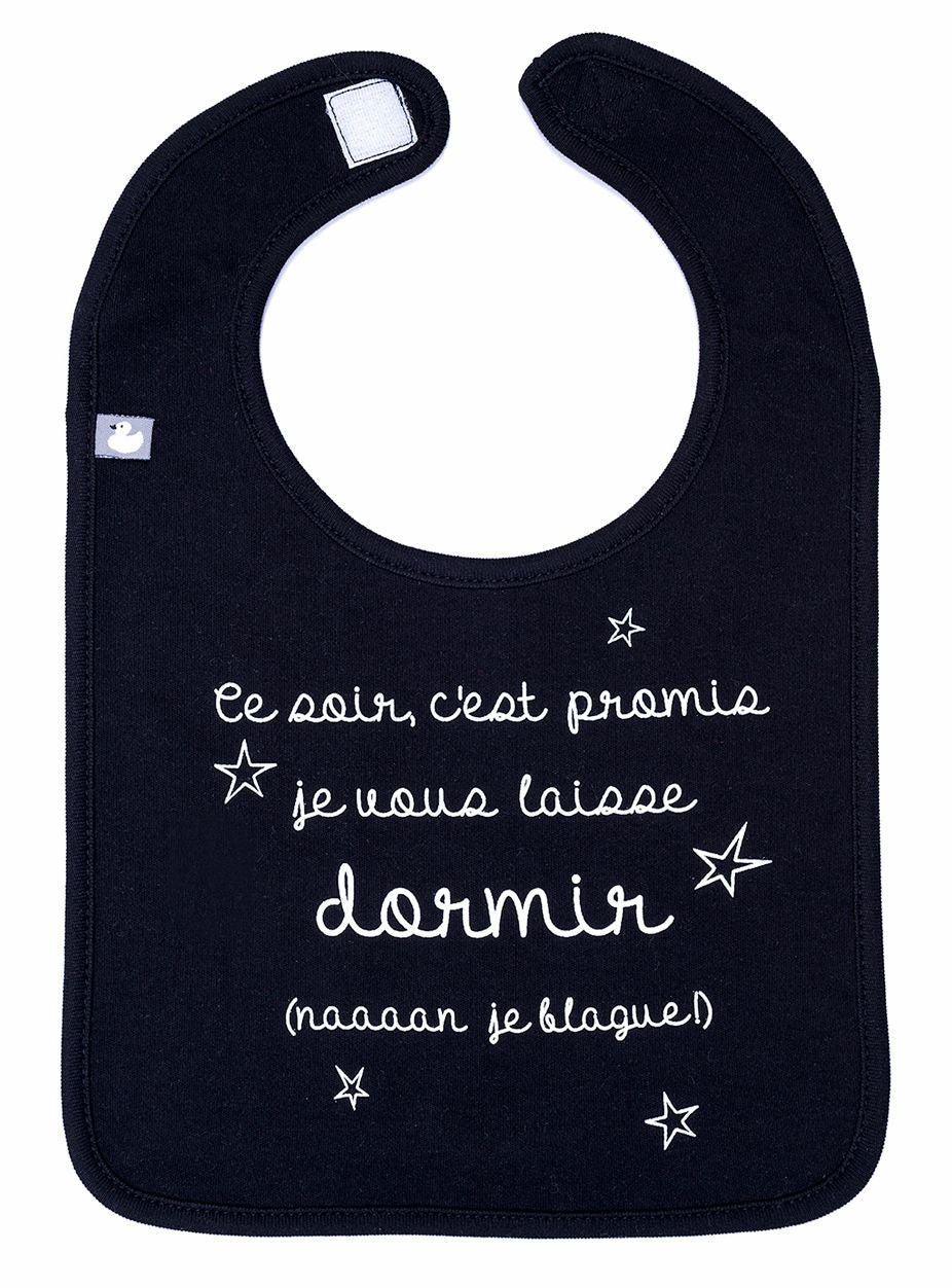Bavoir à message BB&CO "je vous laisse dormir"