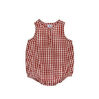 Barboteuse bébé garçon BB&CO vichy pêche cognac
