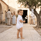 Barboteuse col chemise bébé garçon BB&CO coton blanc