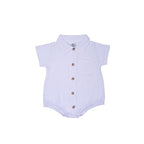Barboteuse col chemise bébé garçon BB&CO coton blanc