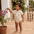 Barboteuse col chemise bébé garçon BB&CO gaze coton