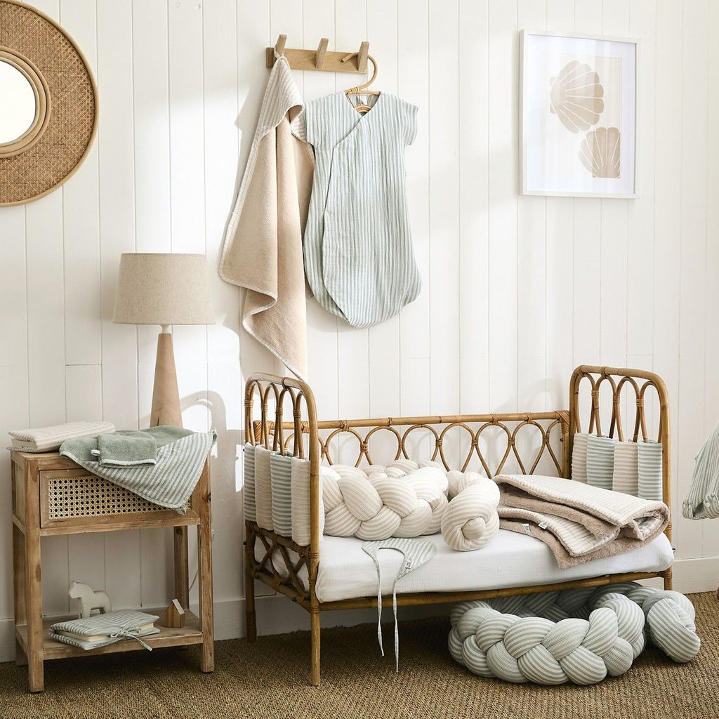 Cape de bain bébé ultra douce BB&CO Soft Stripes beige