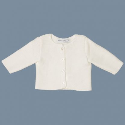 gilet court tricot naissance Berlingotte blanc