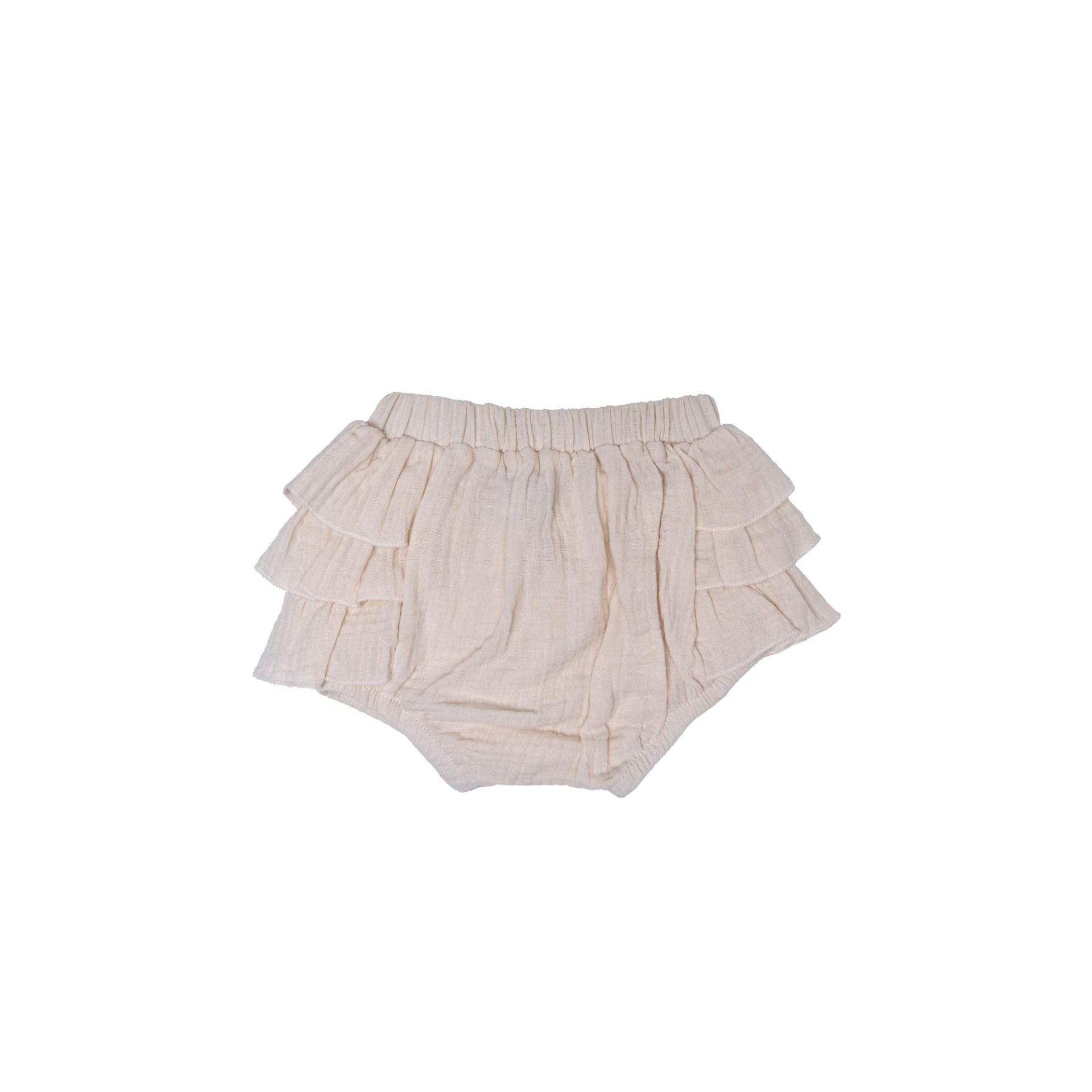 Bloomer froufrou bébé fille BB&CO gaze coton écru