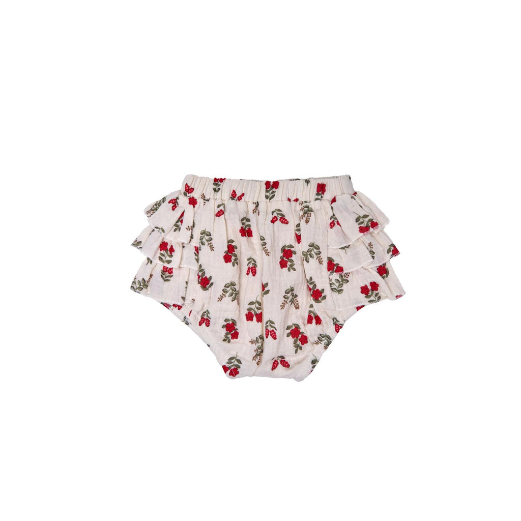 Bloomer froufrou bébé fille BB&CO gaze fleurs rouges