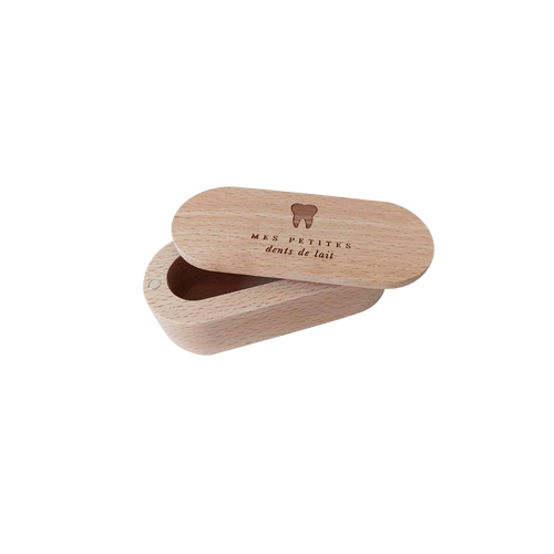Boite à dents bois hêtre Zakuw cadeau souvenir enfant