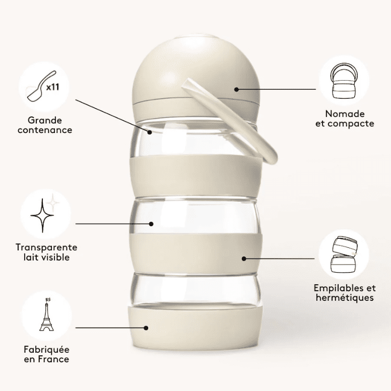 Boîte doseuse de lait en poudre bébé Elhée SoMimi Sand