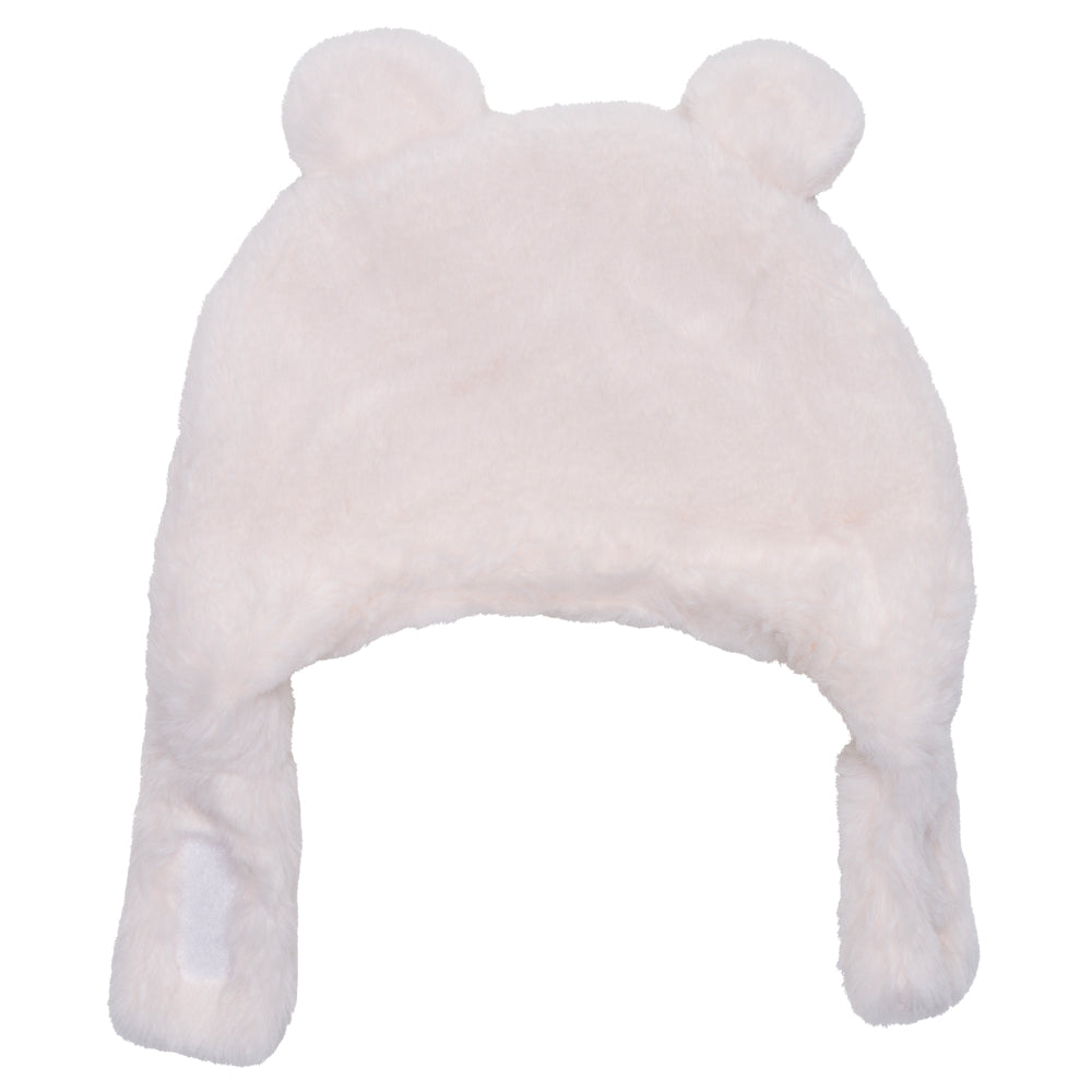 Bonnet pour bébé ourson fausse fourrure BB&CO ivoire