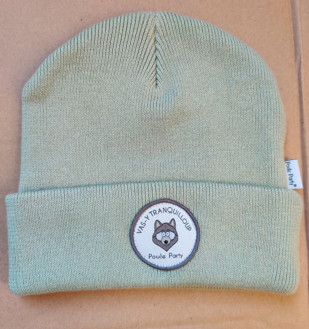 Bonnet coton bio Poule Party vert loup