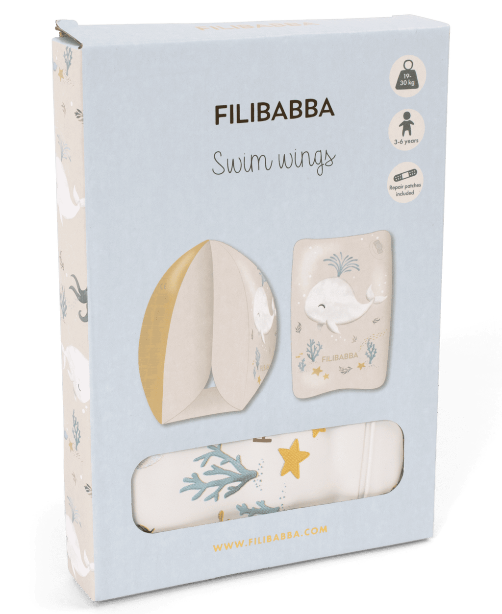Brassards natation enfant Alfie Filibabba Baleine Bleue