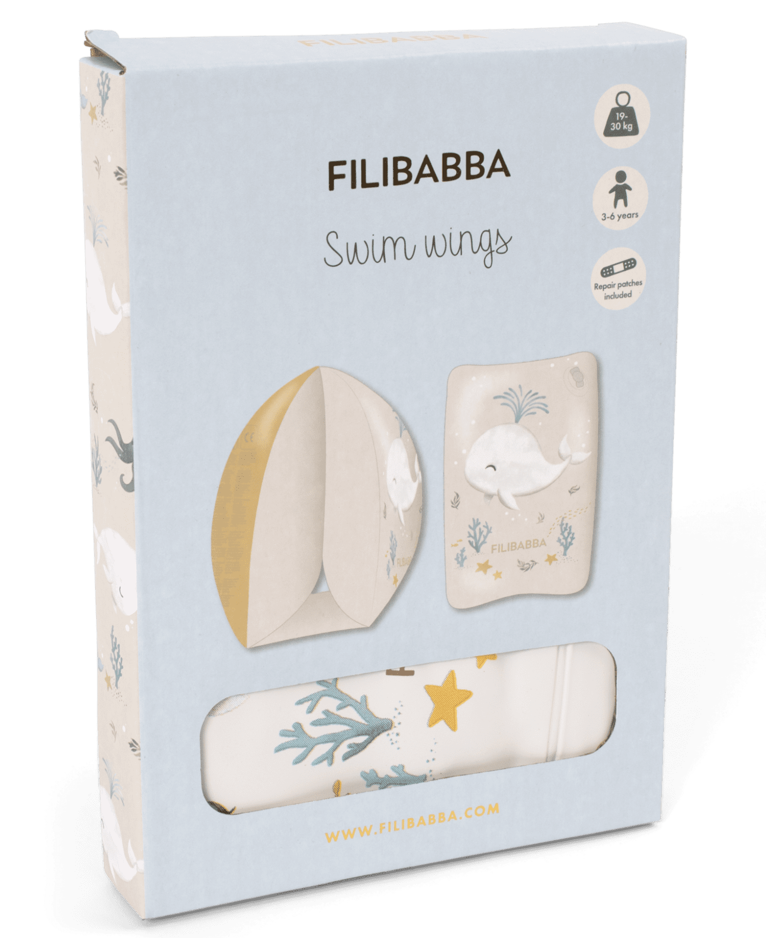 Brassards natation enfant Alfie Filibabba Baleine Bleue