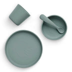 Coffret repas bébé silicone Jollein ash green vert