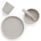 Coffret repas bébé silicone Jollein nougat beige