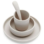 Coffret repas bébé silicone Jollein nougat beige
