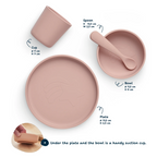 Coffret repas bébé silicone Jollein pale pink rose