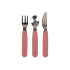 Ensemble couverts silicone acier enfant Filibabba rose