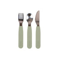 Ensemble couverts silicone acier enfant Filibabba vert