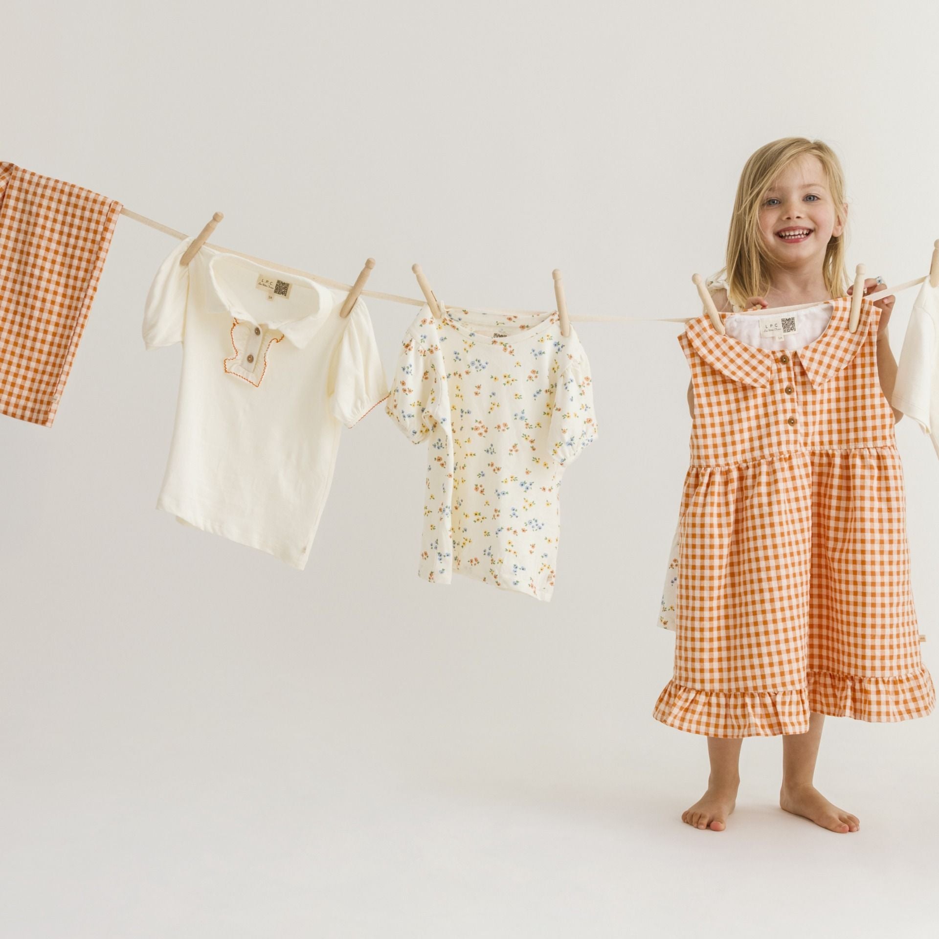 Robe été fille Lizzy L.P.C. coton bio vichic orange