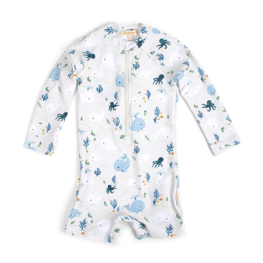 Combinaison anti UV enfant Villads Filibabba Baleines