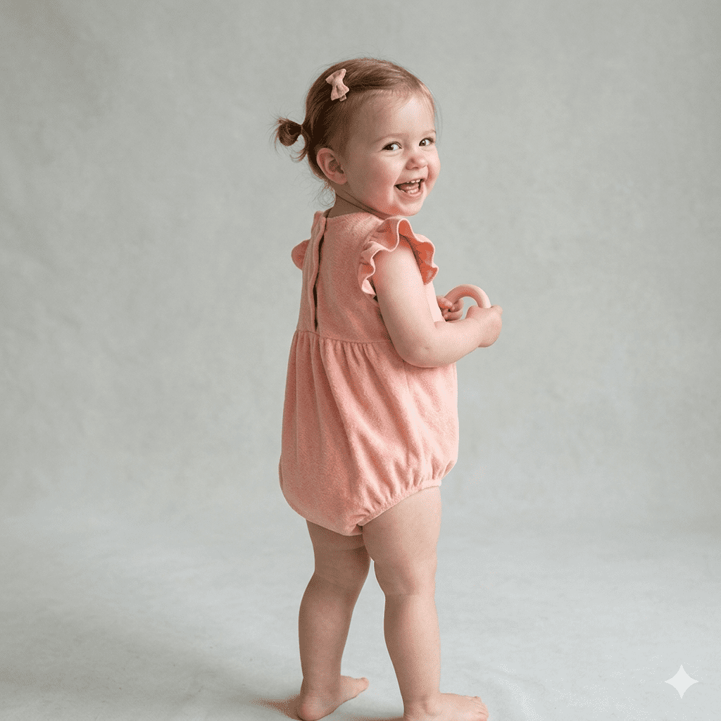 Combinaison été éponge bébé fille Julie L.P.C. Litchi