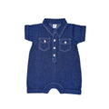 Combishort col chemise bébé BB&CO chambray bleu jean