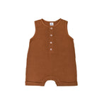 Combishort sans manches bébé BB&CO gaze coton havane