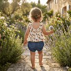 Ensemble blouse et short bébé fille BB&CO fleurie jean