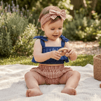 Ensemble top, short et bandeau fille BB&CO vichy jean