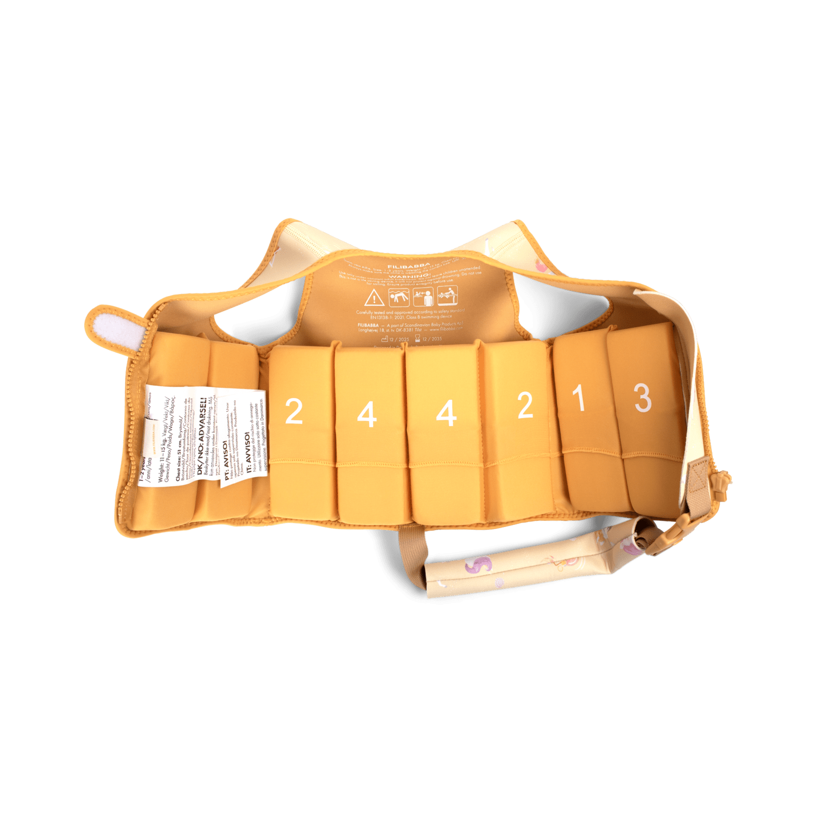 Gilet de natation enfant Filibabba Licornes jaune