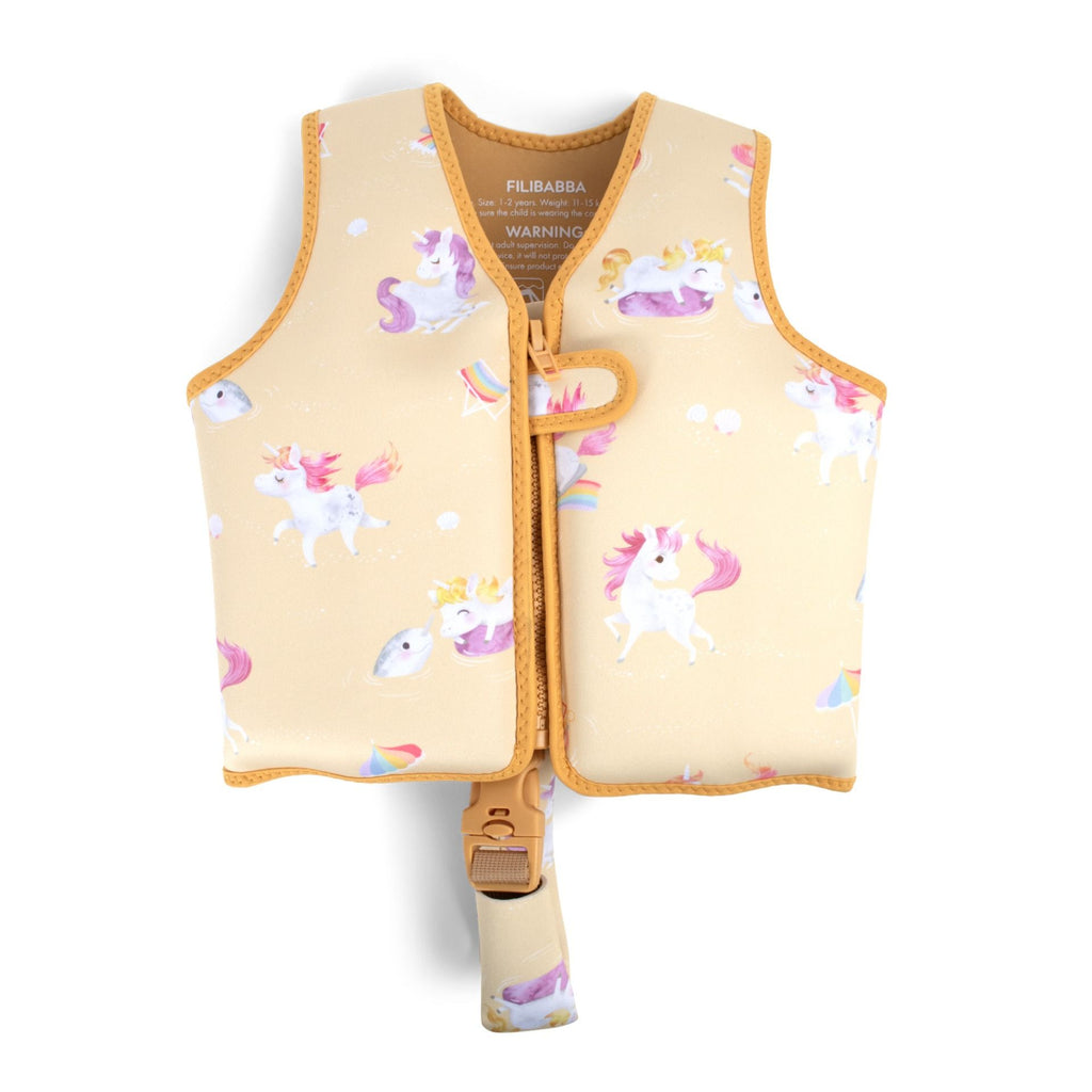 Gilet de natation enfant Filibabba Licornes jaune