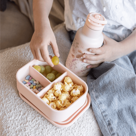 Lunch box compartiments silicone Kidzroom Fleurs rose