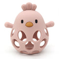 Balle de dentition bébé poussin en silicone Magni rose