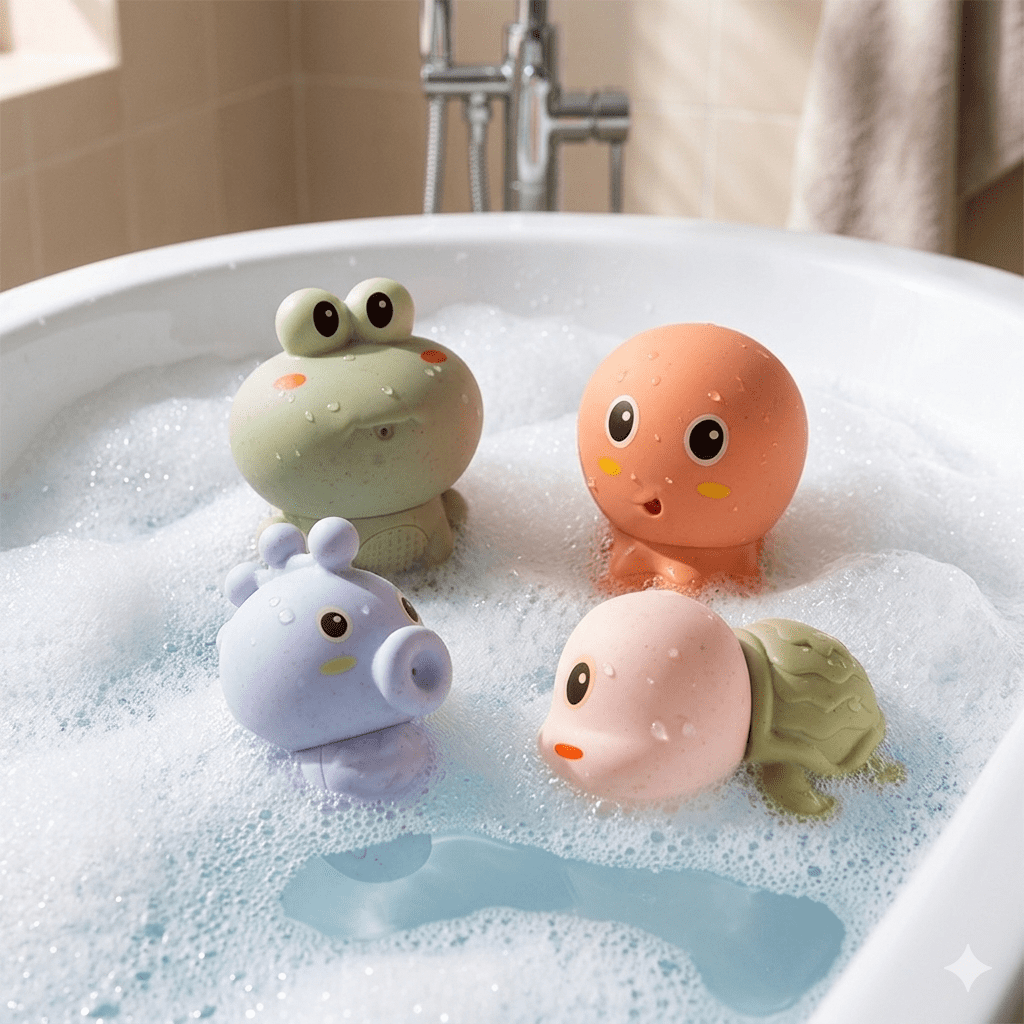 Jouets de bain 4 animaux d'eau écoresponsable Magni