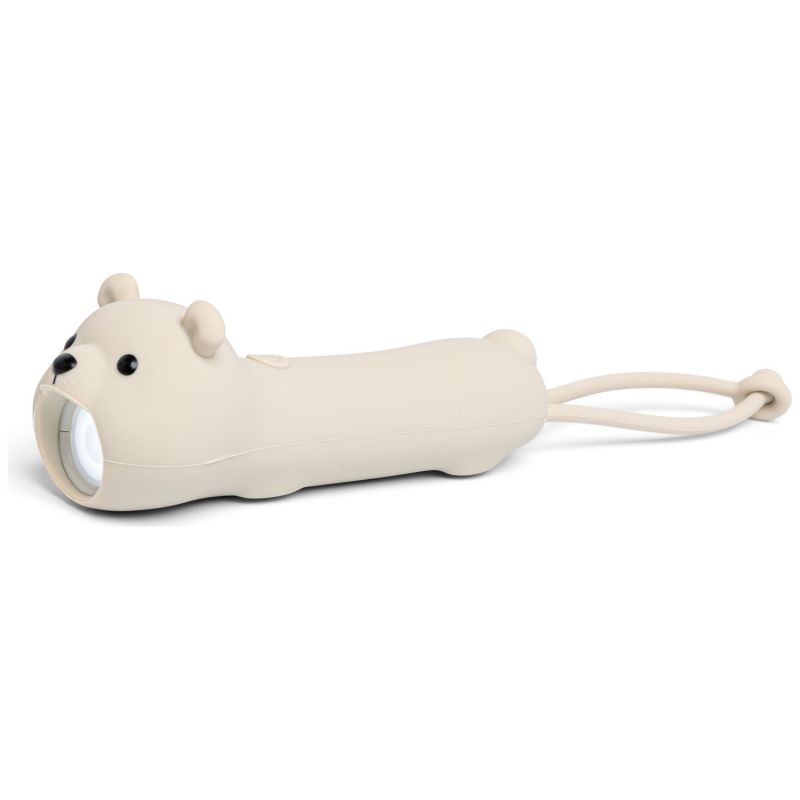 Lampe torche enfant en silicone Little L ours blanc