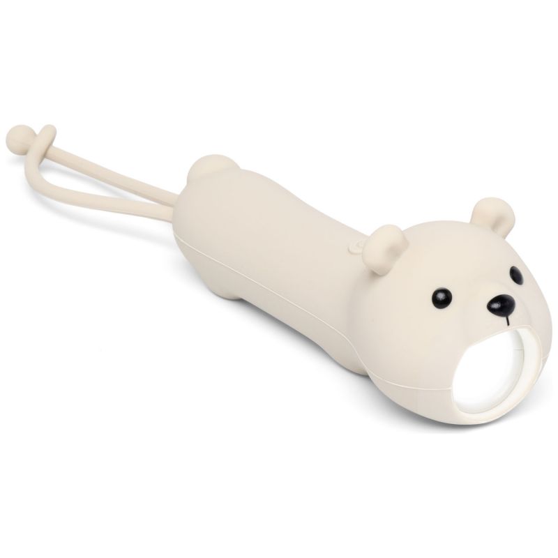Lampe torche enfant en silicone Little L ours blanc