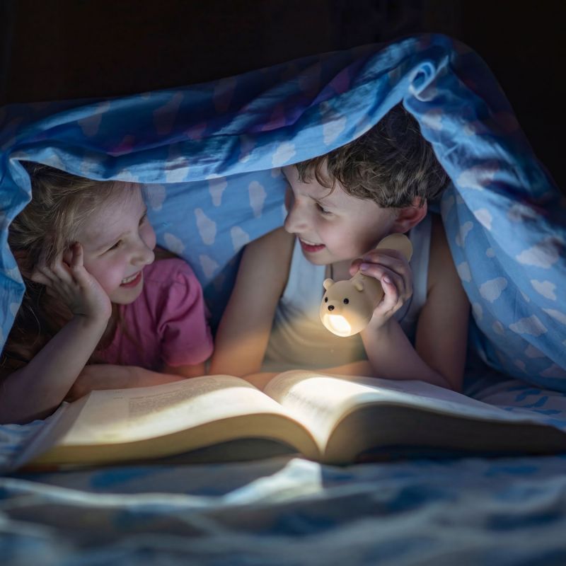 Lampe torche enfant en silicone Little L ours blanc