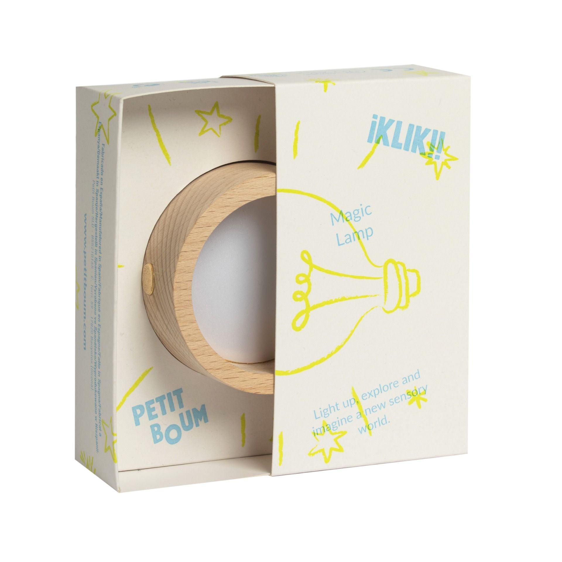Lampe magique socle bouteille sensorielle Petit Boum