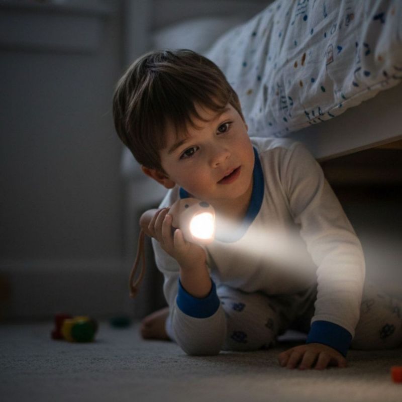 Lampe torche enfant en silicone Little L chien beige