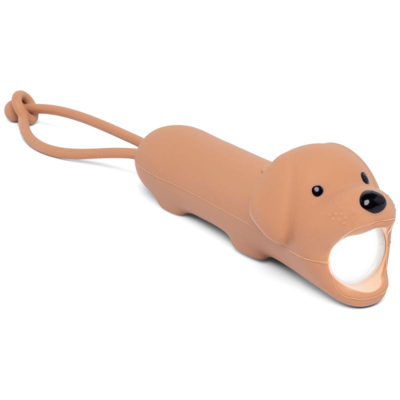 Lampe torche enfant en silicone Little L chien beige