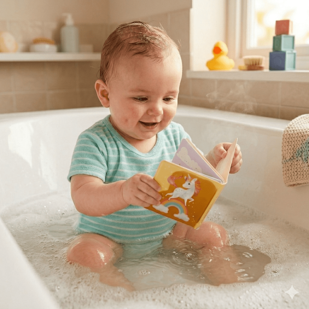 Livre magique jouet de bain bébé Filibabba Licornes