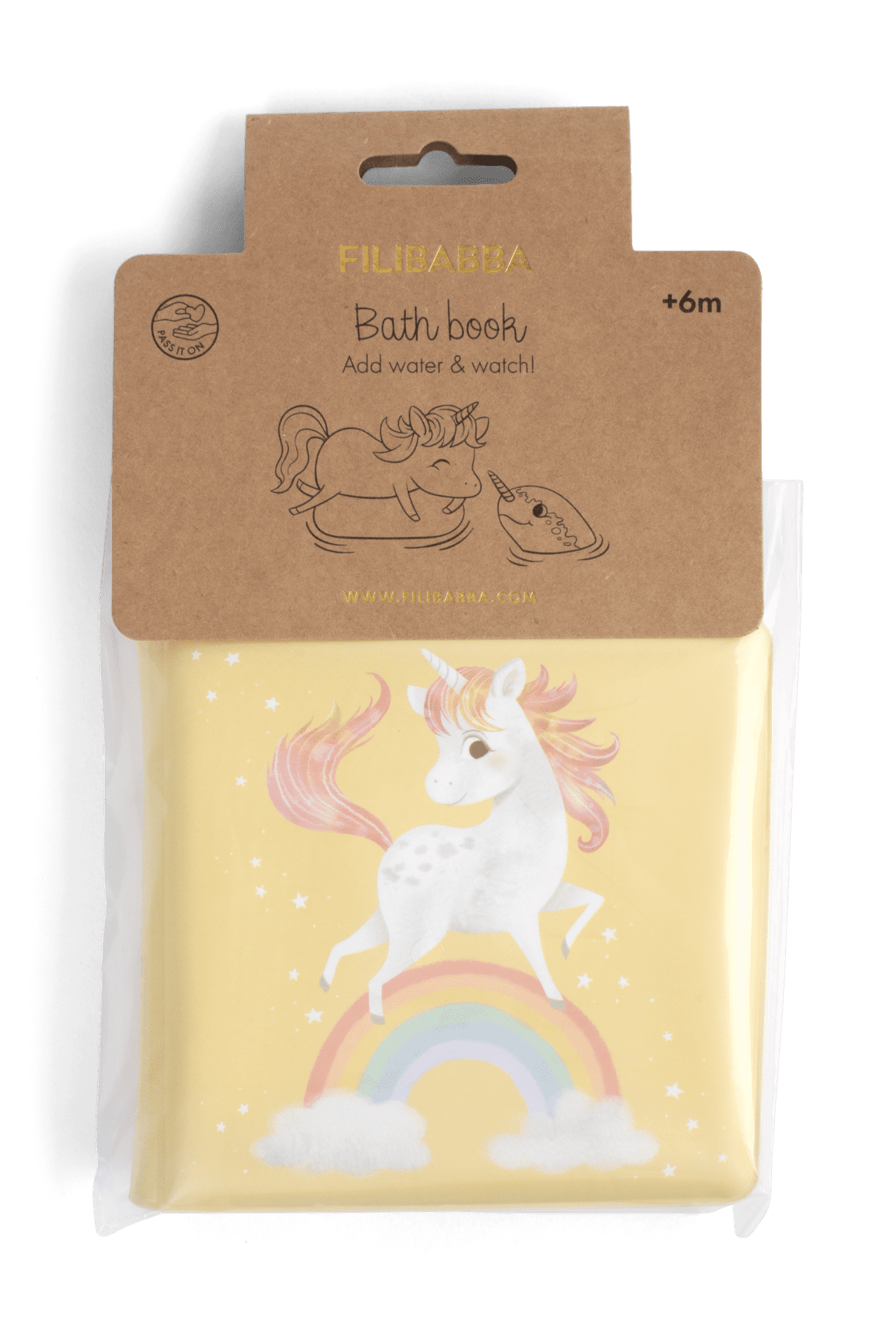 Livre magique jouet de bain bébé Filibabba Licornes